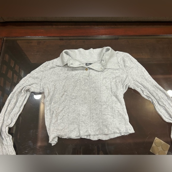 ZARA CROPPED BUTTON TOP - Picture 3 of 3